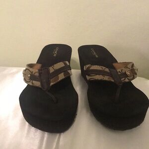 Coach platform flip flops